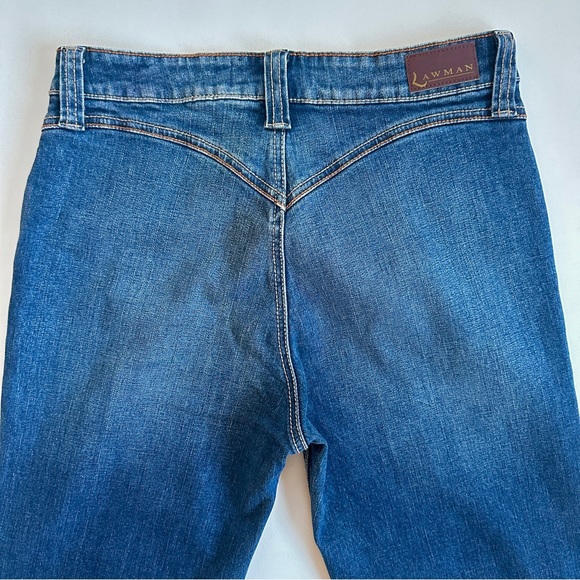 LAWMAN VTG 90s Y2K HIGH WAIST BARE-BACK COLUMN STRAIGHT LEG JEANS Sz. 7/8x30” - Picture 4 of 11